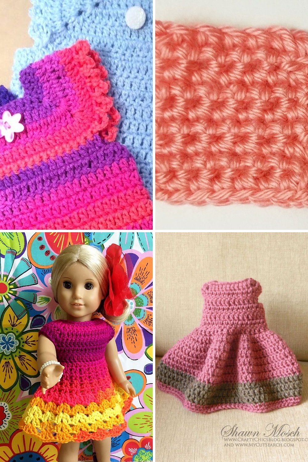 11 Crochet 18-Inch Doll Dress Free Patterns