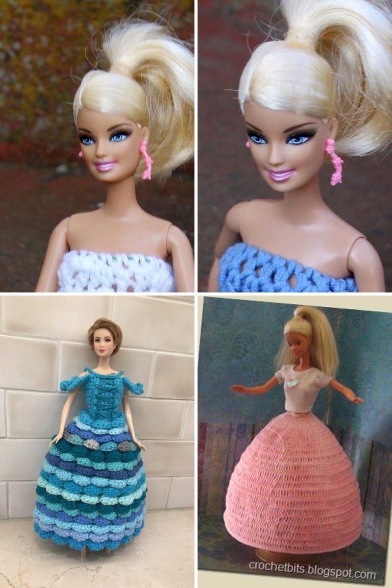 10 Crochet Fashion Doll Gown Free Patterns