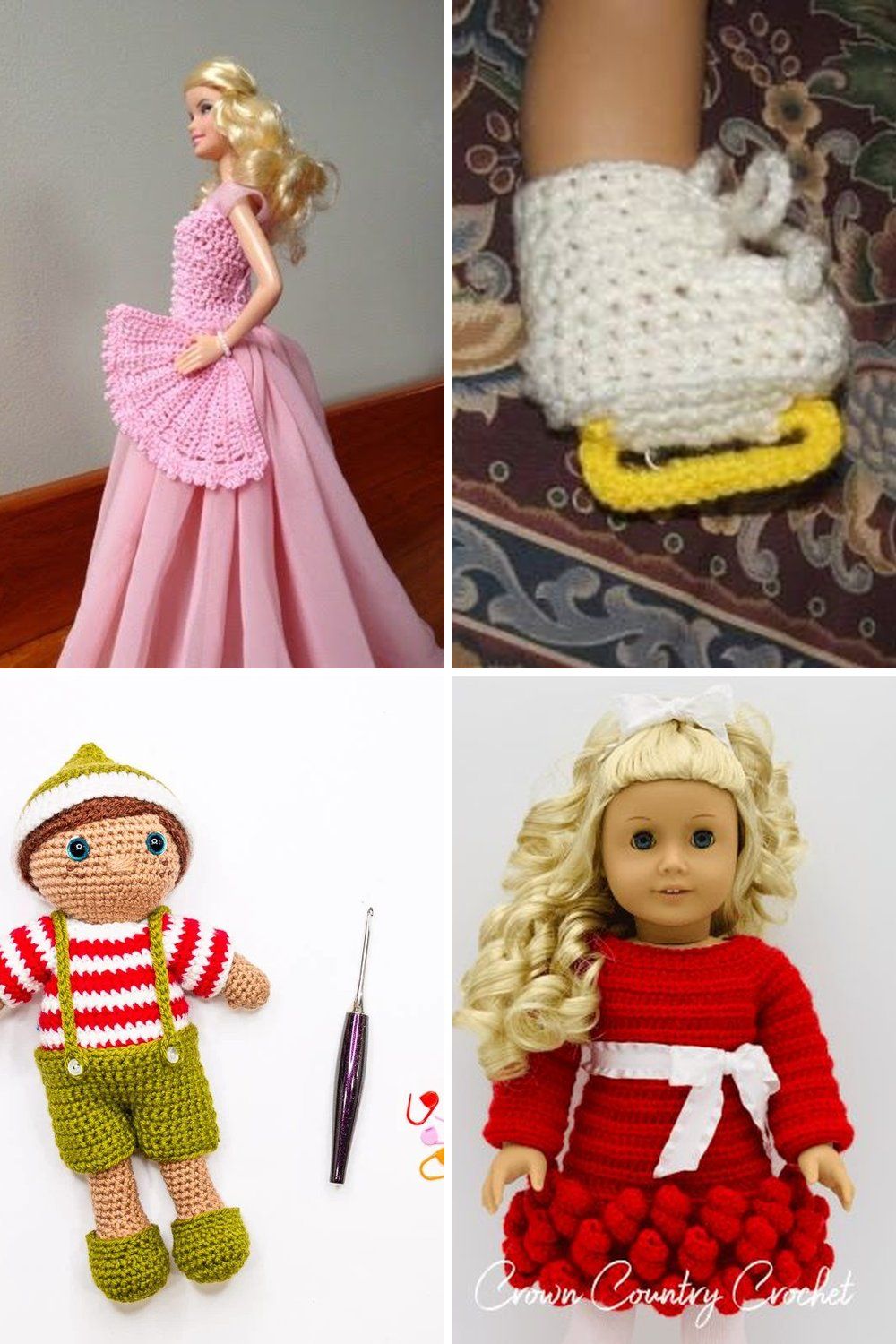 10 Crochet Doll Christmas Outfit Free Patterns