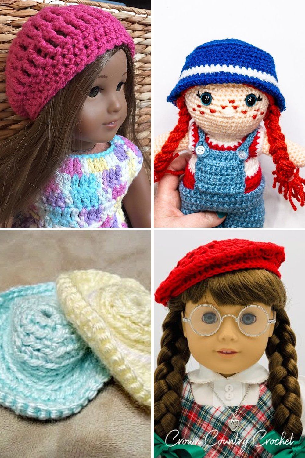11 Crochet Doll Hat Free Patterns