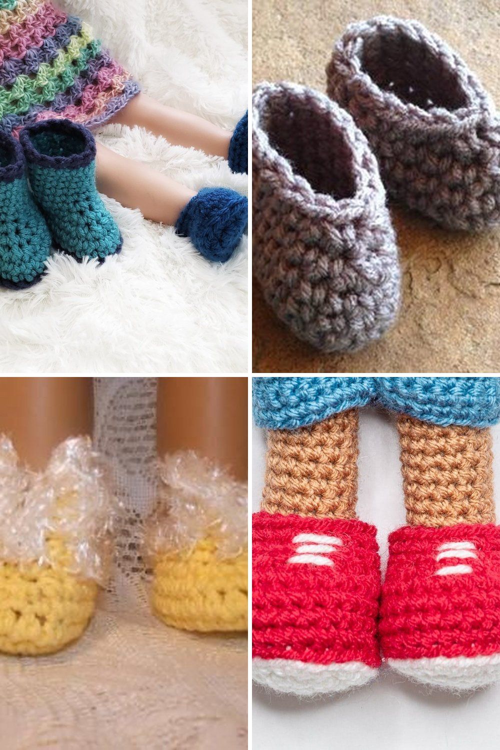 10 Crochet Doll Shoes Free Patterns