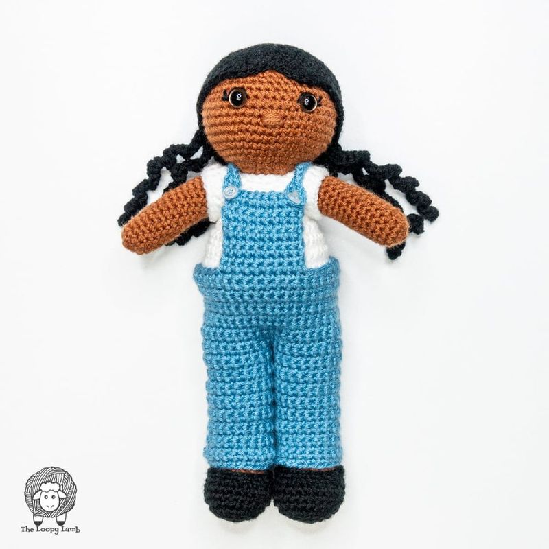 Doll Overalls free crochet pattern by The Loopy Lamb