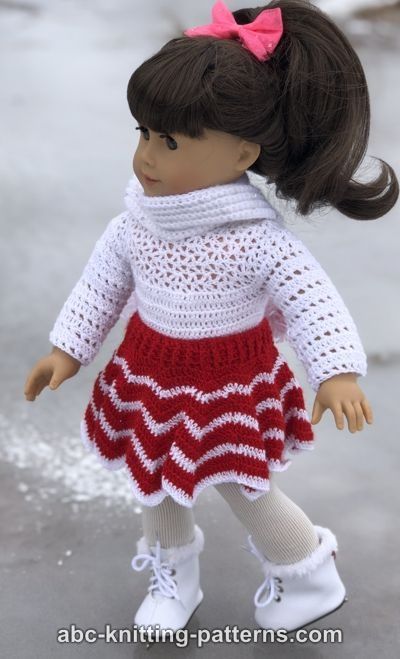 Chevron Skirt for 18-Inch Doll free crochet pattern by Elaine Phillips