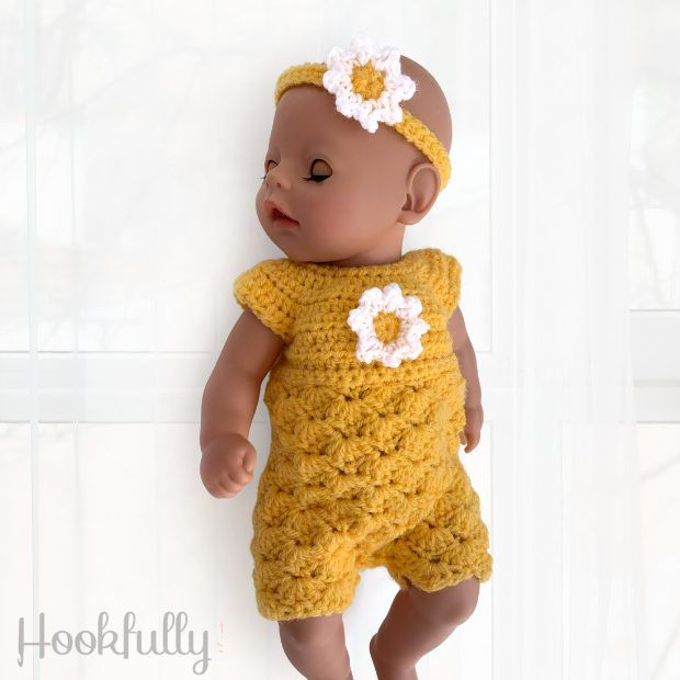 Oopsie Daisy Romper free crochet pattern by Hookfully