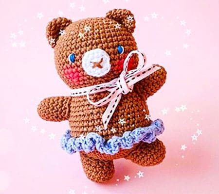 Ballerina Bear free crochet pattern by RIN Crochet, shared on Lovelycraft