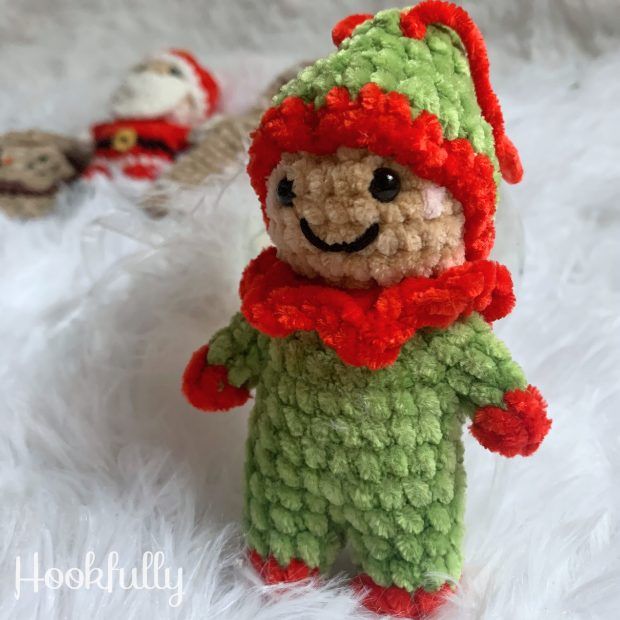Elf Ornament free crochet pattern by Hookfully