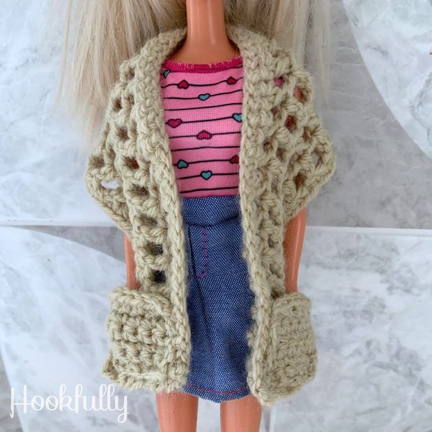 Doll Pocket Shawl free crochet pattern by Hookfully