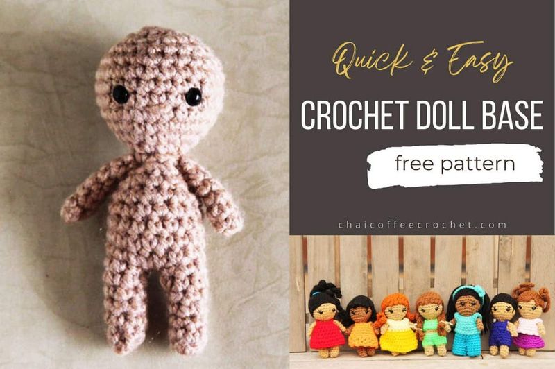 Easy Small Crochet Doll Body (Kozu Palm Pals) free crochet pattern by Shama Mohammed