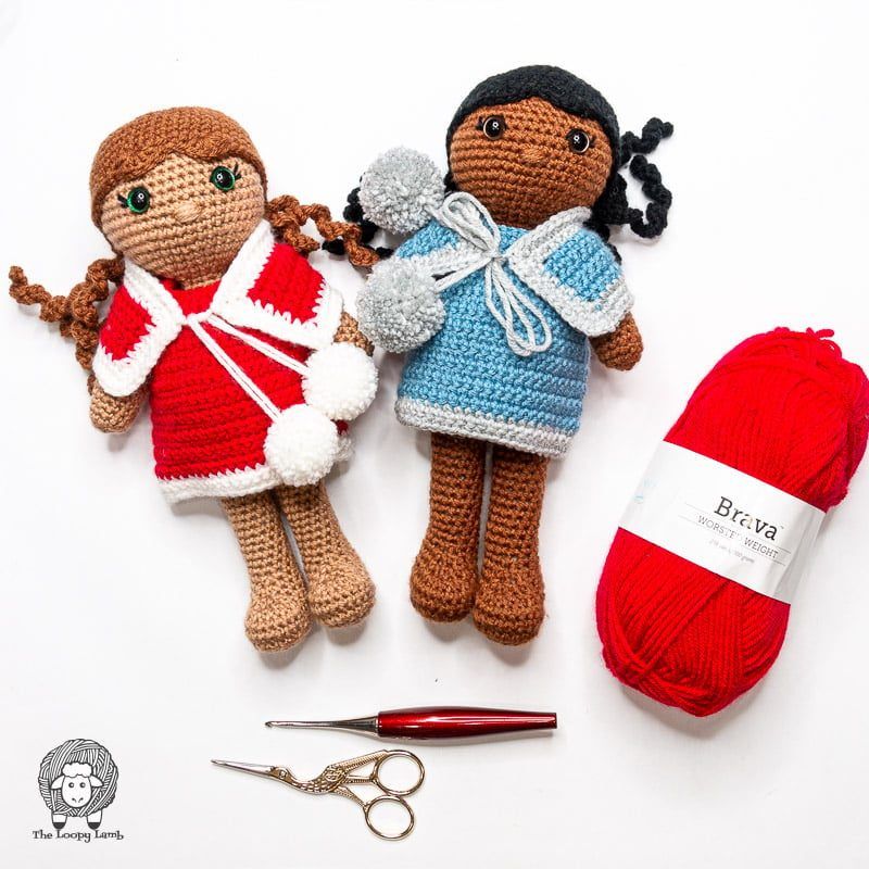 Festive Christmas Dress and Shawl free crochet pattern by The Loopy Lamb