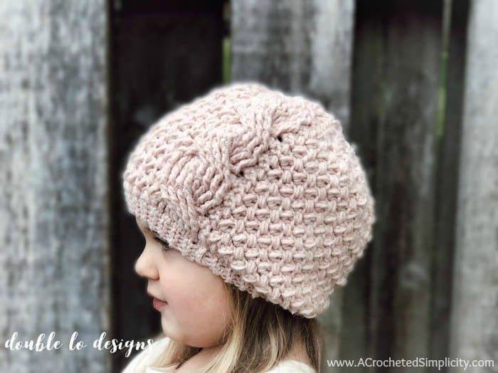 Textured Twist Cabled Beanie and Slouch free crochet pattern by A Crocheted Simplicity