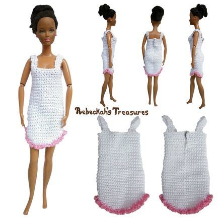 Fashion Doll Nightgown free crochet pattern by Rebeckah's Treasures