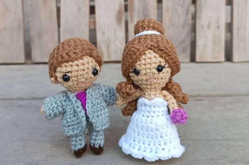 Crochet Bride and Groom Dolls free crochet pattern by Chai Coffee Crochet (Shama Mohammed)