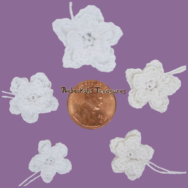 Wedding Floral Appliques for Doll Dresses free crochet pattern by Rebeckah's Treasures
