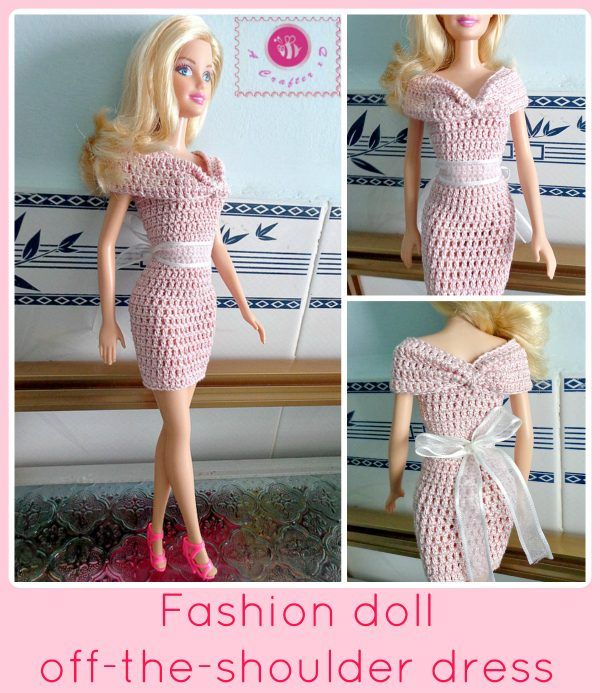 Off-the-Shoulder Dress free crochet pattern by Maz Kwok