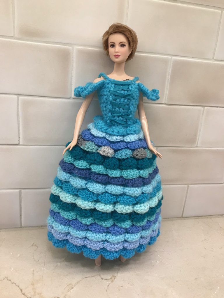 Ocean Waves Ball Gown free crochet pattern by Claire Golden