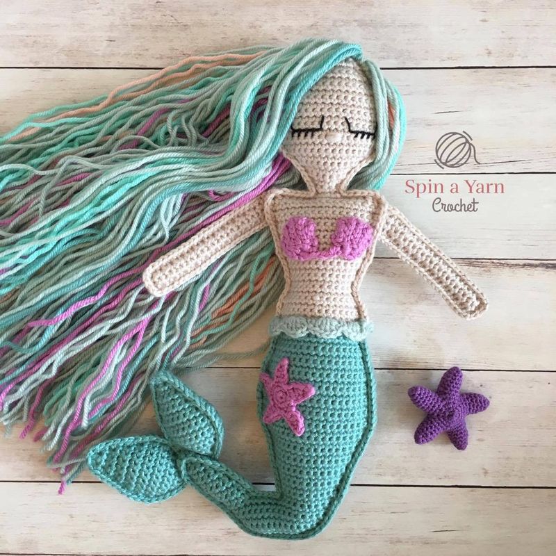 Ragdoll Mermaid free crochet pattern by Jillian Hewitt