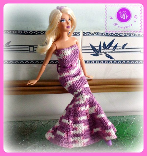 Fashion Doll (11.5-Inch) Mermaid Dress free crochet pattern by Maz Kwok