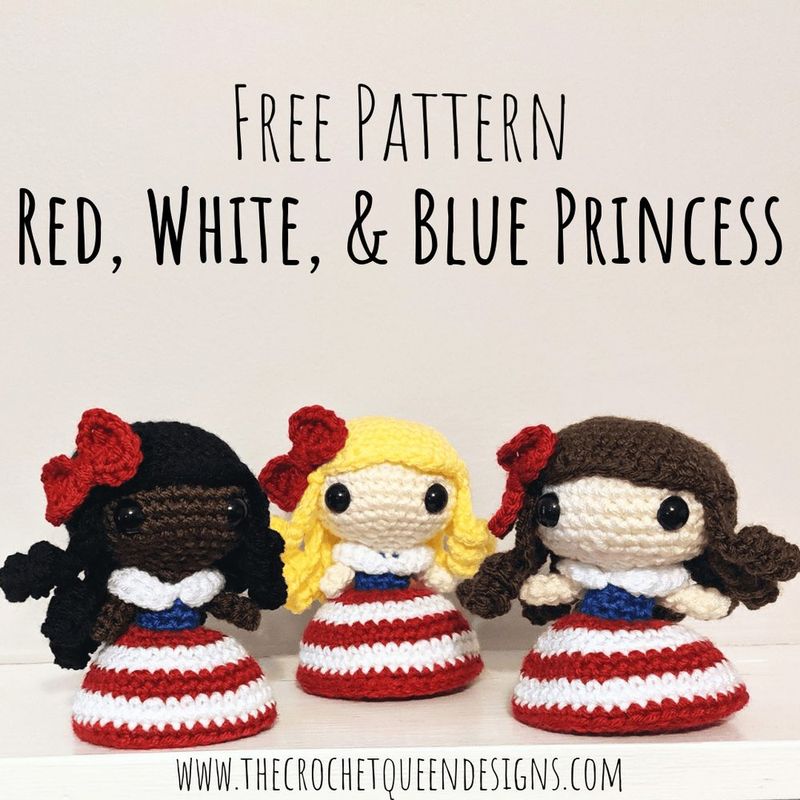 Red, White and Blue Princess free crochet pattern by Jaclyn Bartelt
