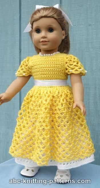Princess Dress for 18-Inch Doll free crochet pattern by Elaine Phillips