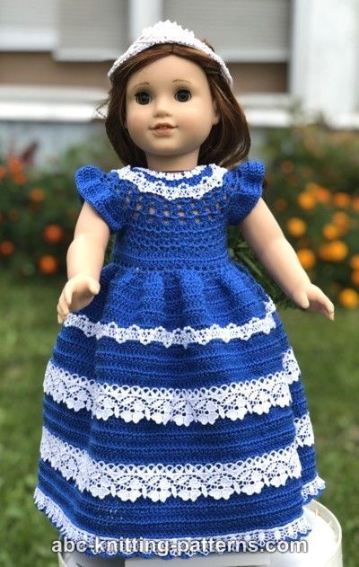 Elegant Ball Dress for 18-Inch Doll free crochet pattern by Elaine Phillips