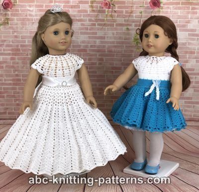 Cocktail and Ball Dresses for 18-Inch Doll free crochet pattern by Elaine Phillips