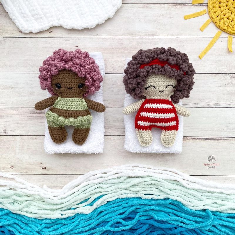 Beach Bum Dolls free crochet pattern by Jillian Hewitt