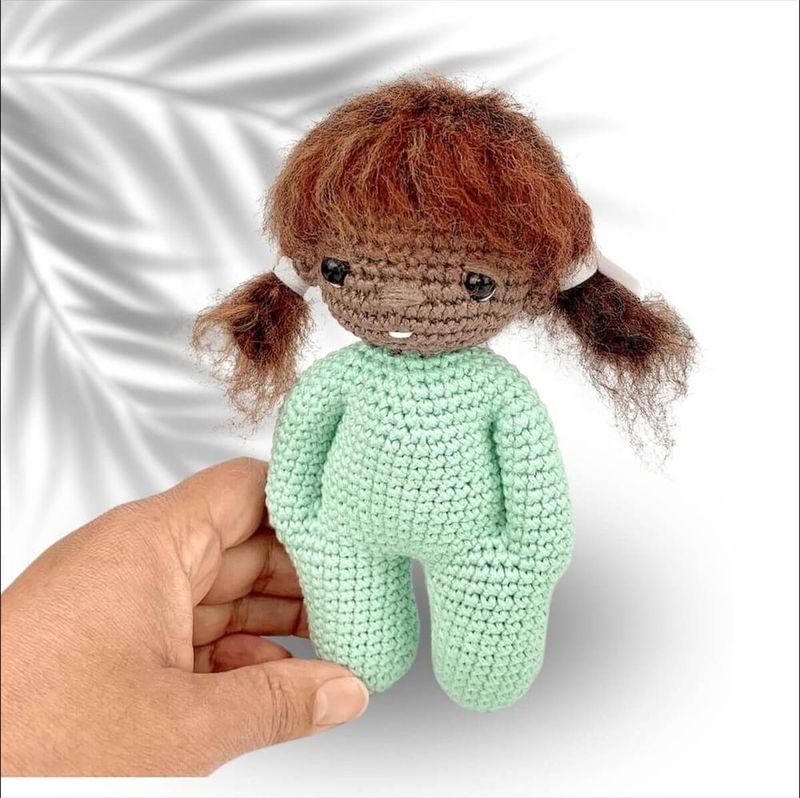 Tiny Hand-in-Pocket Doll free crochet pattern by Maggie
